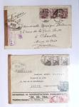 Classeur noir de 29 lettres de la guerre d'Espagne dont 24 avec censures (nationalistes ou à l'arrivée en France). 3 lettres de la Croix-Rouge dans secteur franquiste