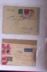 Classeur rouge contenant 93 lettres de la guerre d'Espagne provenant d'une collection primée en expo nationale dont censures et vignettes patriotiques