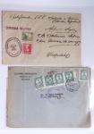 Classeur rouge contenant 93 lettres de la guerre d'Espagne provenant d'une collection primée en expo nationale dont censures et vignettes patriotiques