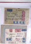 Classeur rouge contenant 93 lettres de la guerre d'Espagne provenant d'une collection primée en expo nationale dont censures et vignettes patriotiques