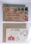 Classeur rouge contenant 93 lettres de la guerre d'Espagne provenant d'une collection primée en expo nationale dont censures et vignettes patriotiques