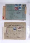 Classeur rouge contenant 93 lettres de la guerre d'Espagne provenant d'une collection primée en expo nationale dont censures et vignettes patriotiques