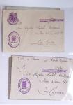 Classeur rouge contenant 93 lettres de la guerre d'Espagne provenant d'une collection primée en expo nationale dont censures et vignettes patriotiques