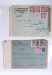 Classeur rouge contenant 93 lettres de la guerre d'Espagne provenant d'une collection primée en expo nationale dont censures et vignettes patriotiques