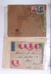 Classeur rouge contenant 93 lettres de la guerre d'Espagne provenant d'une collection primée en expo nationale dont censures et vignettes patriotiques