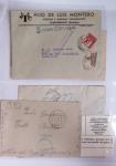 Classeur rouge contenant 93 lettres de la guerre d'Espagne provenant d'une collection primée en expo nationale dont censures et vignettes patriotiques