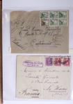 Classeur rouge contenant 93 lettres de la guerre d'Espagne provenant d'une collection primée en expo nationale dont censures et vignettes patriotiques