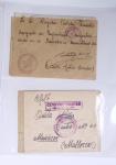 Classeur rouge contenant 93 lettres de la guerre d'Espagne provenant d'une collection primée en expo nationale dont censures et vignettes patriotiques