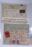 Classeur rouge contenant 93 lettres de la guerre d'Espagne provenant d'une collection primée en expo nationale dont censures et vignettes patriotiques