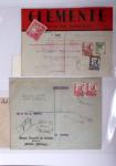 Classeur rouge contenant 93 lettres de la guerre d'Espagne provenant d'une collection primée en expo nationale dont censures et vignettes patriotiques