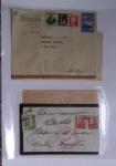 Classeur rouge contenant 93 lettres de la guerre d'Espagne provenant d'une collection primée en expo nationale dont censures et vignettes patriotiques