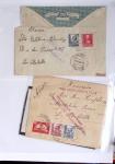 Classeur rouge contenant 93 lettres de la guerre d'Espagne provenant d'une collection primée en expo nationale dont censures et vignettes patriotiques
