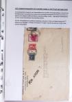Classeur rouge contenant 93 lettres de la guerre d'Espagne provenant d'une collection primée en expo nationale dont censures et vignettes patriotiques