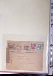 Classeur rouge contenant 93 lettres de la guerre d'Espagne provenant d'une collection primée en expo nationale dont censures et vignettes patriotiques