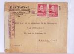 Classeur rouge contenant 93 lettres de la guerre d'Espagne provenant d'une collection primée en expo nationale dont censures et vignettes patriotiques
