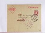 Classeur rouge contenant 93 lettres de la guerre d'Espagne provenant d'une collection primée en expo nationale dont censures et vignettes patriotiques