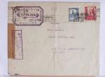 Classeur rouge contenant 93 lettres de la guerre d'Espagne provenant d'une collection primée en expo nationale dont censures et vignettes patriotiques