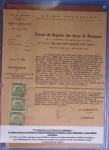 Dans un classeur bleu "exacompta" : timbres fiscaux de Cochinchine-taxes régionales Saïgon-Cholon sur 12 documents d'état-civil en matière indigène
