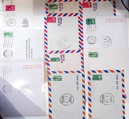 AUTOMATION DU COURRIER EN FRANCE : dans une boîte en bois de 50 cm x7 cm : plus de 600 lettres dont : MTM +MTE ; Test Mail : x 36 : CTA La Source
