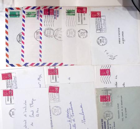AUTOMATION DU COURRIER EN FRANCE : dans une boîte en bois de 50 cm x7 cm : plus de 600 lettres dont : MTM +MTE ; Test Mail : x 36 : CTA La Source