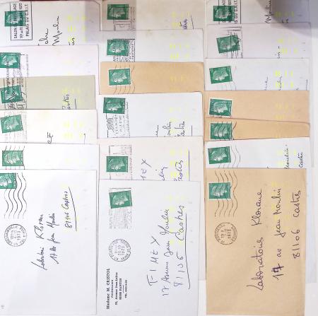 AUTOMATION DU COURRIER EN FRANCE : dans une boîte en bois de 50 cm x7 cm : plus de 600 lettres dont : MTM +MTE ; Test Mail : x 36 : CTA La Source