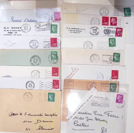 AUTOMATION DU COURRIER EN FRANCE : dans une boîte en bois de 50 cm x7 cm : plus de 600 lettres dont : MTM +MTE ; Test Mail : x 36 : CTA La Source