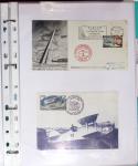 Nungesser et Coli. Collection de 50 documents dans une chemise plastique bleu clair dont 4 cartes postales d'époque, n°1523 épreuve de luxe,...