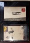 Album compact Safe brun contenant 92 cartes postales anciennes d'aviation et 14 vignettes, nombreux meetings dont porte-timbre Rouen aviation 1910,...