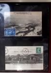 Album compact Safe brun contenant 92 cartes postales anciennes d'aviation et 14 vignettes, nombreux meetings dont porte-timbre Rouen aviation 1910,...