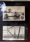 Album compact Safe brun contenant 92 cartes postales anciennes d'aviation et 14 vignettes, nombreux meetings dont porte-timbre Rouen aviation 1910,...