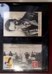 Album compact Safe brun contenant 92 cartes postales anciennes d'aviation et 14 vignettes, nombreux meetings dont porte-timbre Rouen aviation 1910,...
