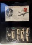 Album compact Safe brun contenant 92 cartes postales anciennes d'aviation et 14 vignettes, nombreux meetings dont porte-timbre Rouen aviation 1910,...
