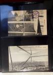 Album compact Safe brun contenant 92 cartes postales anciennes d'aviation et 14 vignettes, nombreux meetings dont porte-timbre Rouen aviation 1910,...