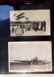 Album compact Safe brun contenant 92 cartes postales anciennes d'aviation et 14 vignettes, nombreux meetings dont porte-timbre Rouen aviation 1910,...