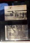 Album compact Safe brun contenant 92 cartes postales anciennes d'aviation et 14 vignettes, nombreux meetings dont porte-timbre Rouen aviation 1910,...