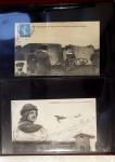 Album compact Safe brun contenant 92 cartes postales anciennes d'aviation et 14 vignettes, nombreux meetings dont porte-timbre Rouen aviation 1910,...