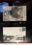 Album compact Safe brun contenant 92 cartes postales anciennes d'aviation et 14 vignettes, nombreux meetings dont porte-timbre Rouen aviation 1910,...