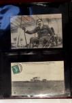Album compact Safe brun contenant 92 cartes postales anciennes d'aviation et 14 vignettes, nombreux meetings dont porte-timbre Rouen aviation 1910,...