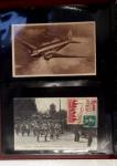 Album compact Safe brun contenant 92 cartes postales anciennes d'aviation et 14 vignettes, nombreux meetings dont porte-timbre Rouen aviation 1910,...