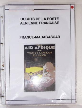 Album souple transparent de 34 plis de la ligne France-Madagascar dont Aéromaritime