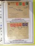 Classeur souple plastique jaune contenant 33 lettres de la Poche de Saint Nazaire avec AFF variés type Pétain, certains avec surcharge "taxe perçue"