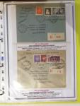 Classeur souple plastique jaune contenant 33 lettres de la Poche de Saint Nazaire avec AFF variés type Pétain, certains avec surcharge "taxe perçue"