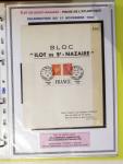 Classeur souple plastique jaune contenant 33 lettres de la Poche de Saint Nazaire avec AFF variés type Pétain, certains avec surcharge "taxe perçue"