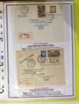 Classeur souple plastique jaune contenant 33 lettres de la Poche de Saint Nazaire avec AFF variés type Pétain, certains avec surcharge "taxe perçue"