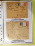 Classeur souple plastique jaune contenant 33 lettres de la Poche de Saint Nazaire avec AFF variés type Pétain, certains avec surcharge "taxe perçue"