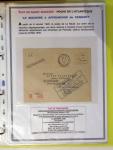 Classeur souple plastique jaune contenant 33 lettres de la Poche de Saint Nazaire avec AFF variés type Pétain, certains avec surcharge "taxe perçue"