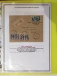 Classeur souple plastique jaune contenant 33 lettres de la Poche de Saint Nazaire avec AFF variés type Pétain, certains avec surcharge "taxe perçue"