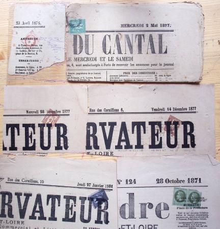 1870-1900 Ensemble d'IMPRIMÉS, principalement journaux