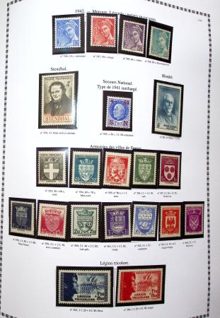 1942-2018, Collection de France en 5 classeurs YT vert