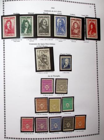 1942-2018, Collection de France en 5 classeurs YT vert